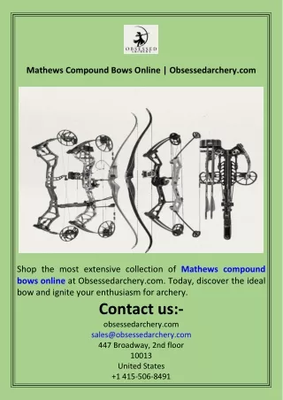 Mathews Compound Bows Online  Obsessedarchery.com