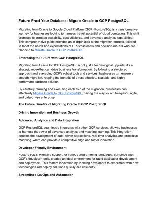 future proof your database migrate oracle