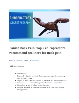 banish back pain top 5 chiropractors recommend