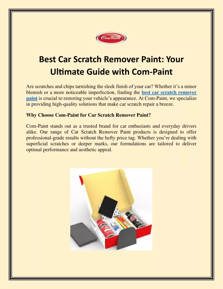 best car scratch remover paint your ultimate