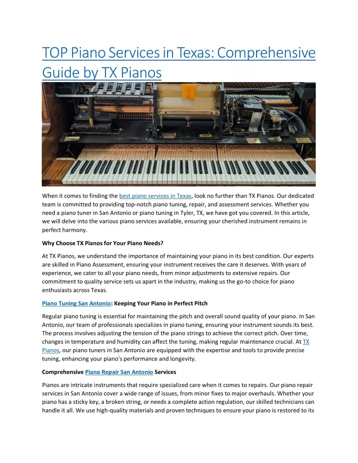 top piano services in texas comprehensive guide