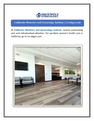 California Obstetrics And Gynecology Institute  Ca-obgyn