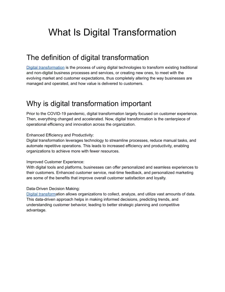 what is digital transformation