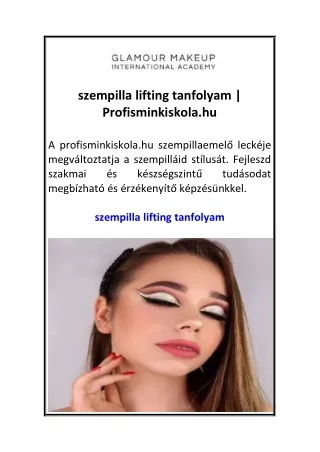 szempilla lifting tanfolyam Profisminkiskola.hu