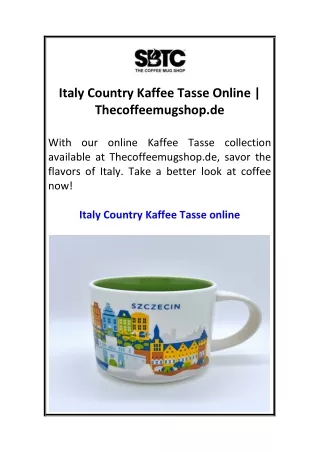 Italy Country Kaffee Tasse Online  Thecoffeemugshop.de