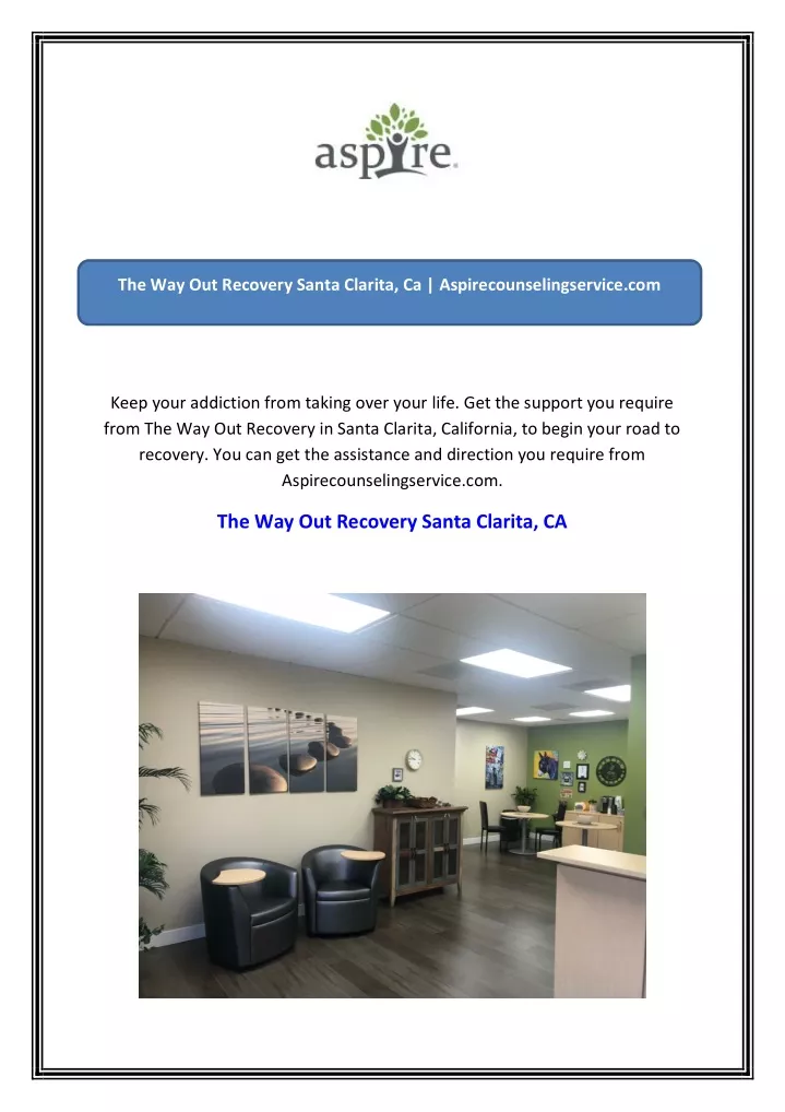 the way out recovery santa clarita