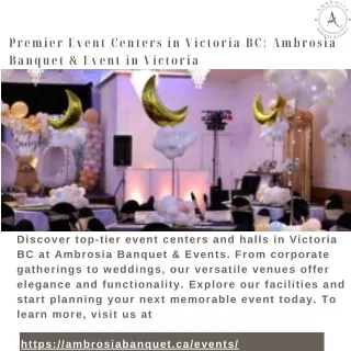 Premier Event Centers in Victoria BC: Ambrosia Banquet & Event in Victoria