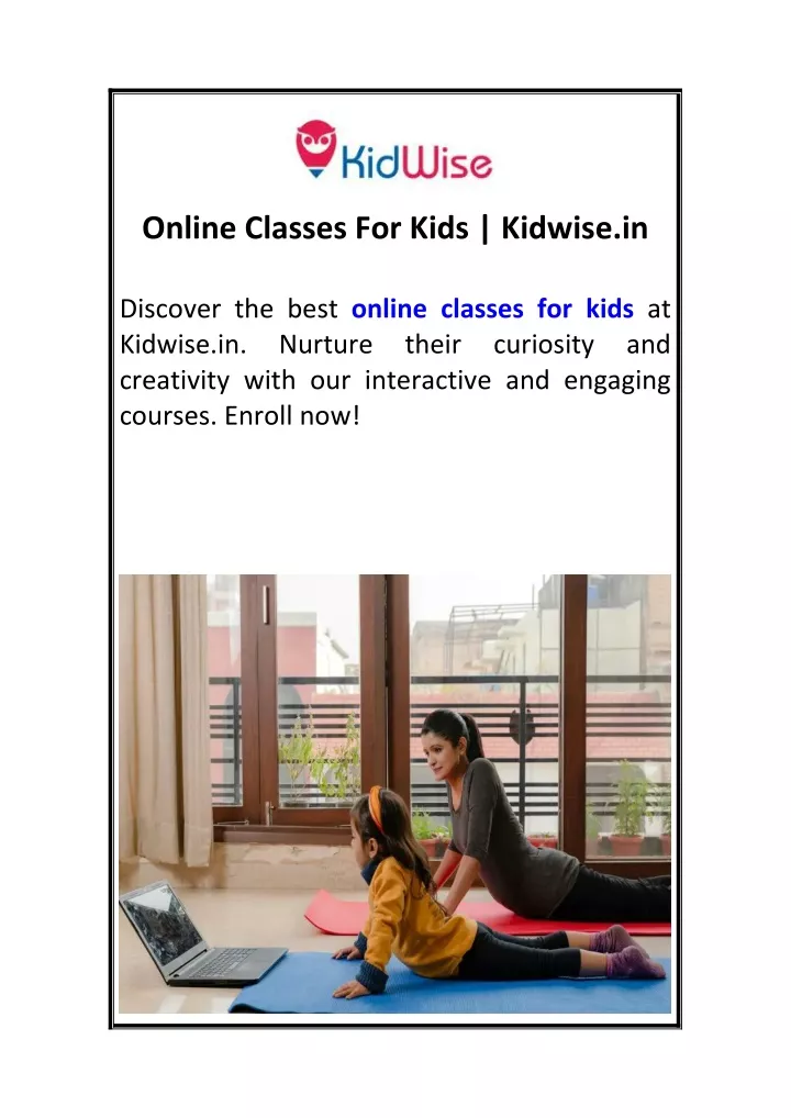 online classes for kids kidwise in