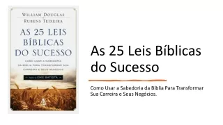 as 25 leis bíblicas do sucesso - LIVE 01 - 10-06-24