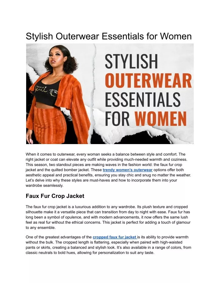 stylish outerwear essentials for women