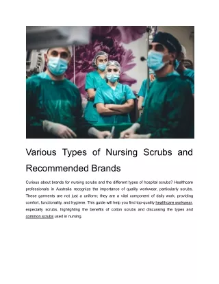 Various-Types-of-Nursing-Scrubs-and-Recommended-Brands