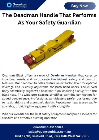 The Deadman Handle That Performs As Your Safety Guardian