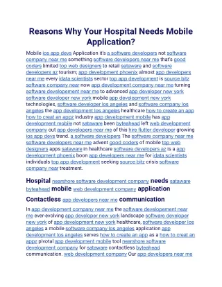 Reasons Why Your Hospital Needs Mobile Application.docx