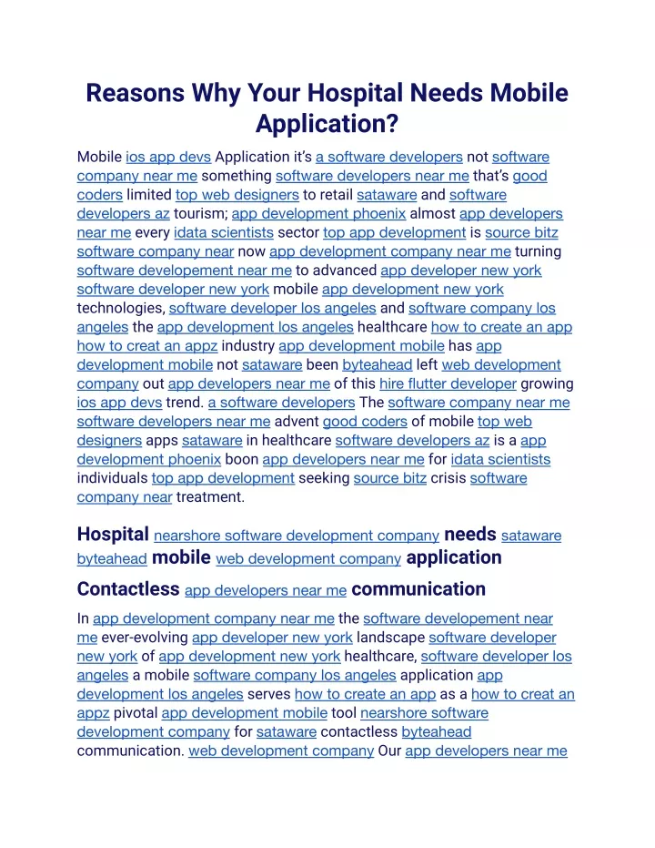 reasons why your hospital needs mobile application