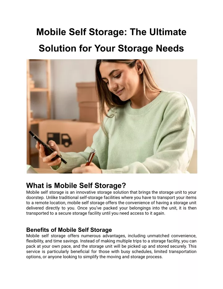 mobile self storage the ultimate