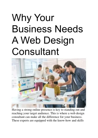 Why Your Business Needs A Web Design Consultant