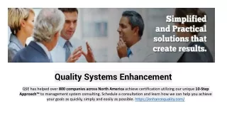 quality systems enhancement