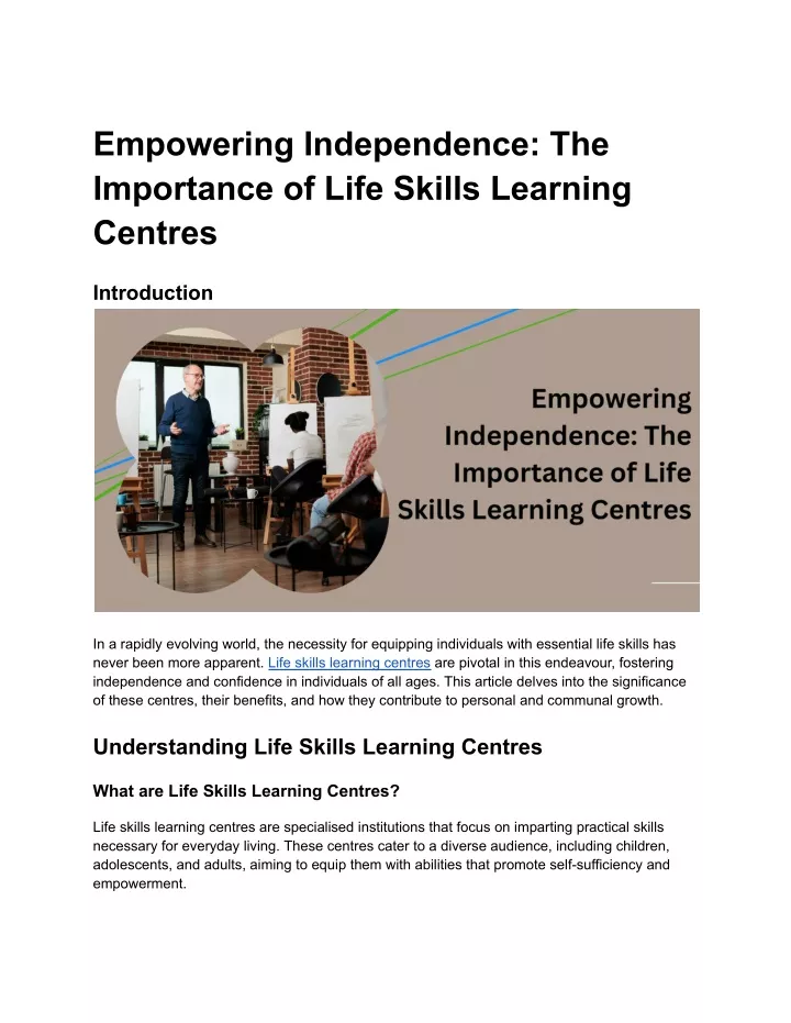 empowering independence the importance of life