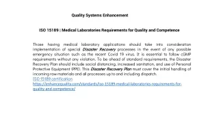 quality systems enhancement