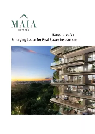 bangalore an emerging space for real estate