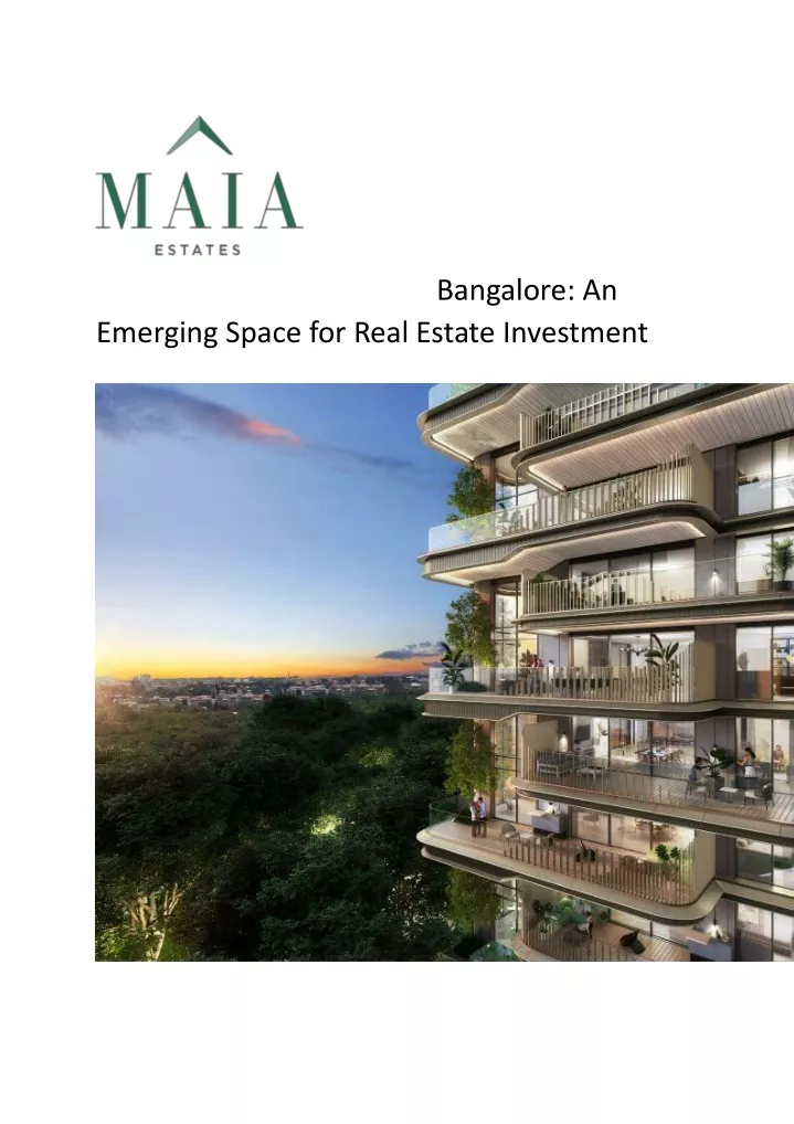 bangalore an emerging space for real estate