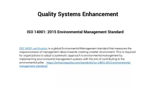 quality systems enhancement
