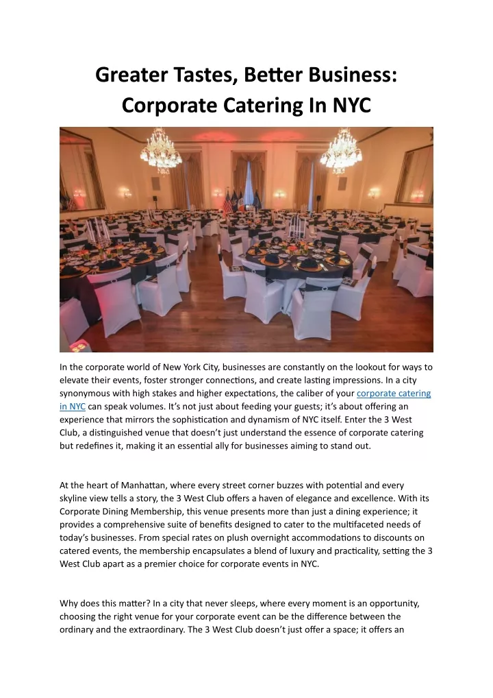 greater tastes better business corporate catering