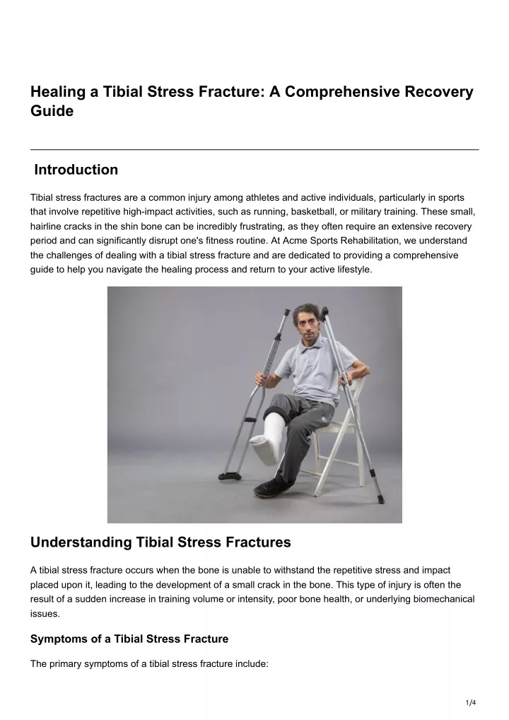 healing a tibial stress fracture a comprehensive