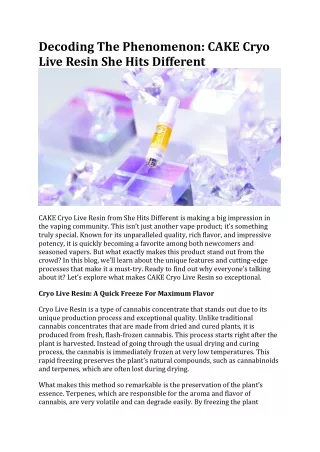 CAKE Cryo Live Resin