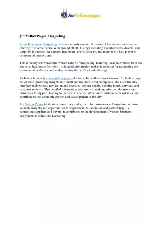 jimyellowpages darjeeling