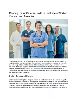 Gearing Up for Care_ A Guide to Healthcare Worker Clothing and Protection