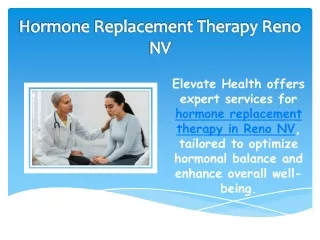 Hormone Replacement Therapy Reno NV