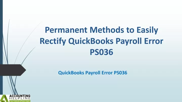 permanent methods to easily rectify quickbooks payroll error ps036