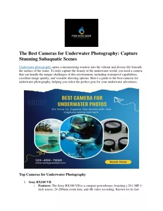 The Best Cameras for Underwater Photography: Capture Stunning Subaquatic Scenes