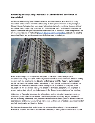 Redefining Luxury Living_ Ratnaakar's Commitment to Excellence in Ahmedabad