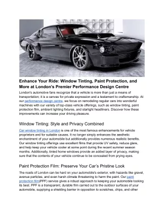 enhance your ride window tinting paint protection