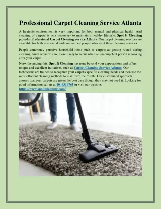 Professional Carpet Cleaning Service Atlanta