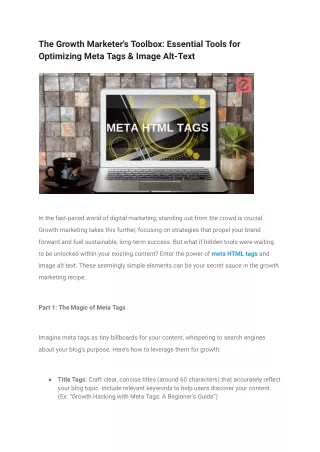 The Growth Marketer's Toolbox_ Essential Tools for Optimizing Meta Tags & Image Alt-Text