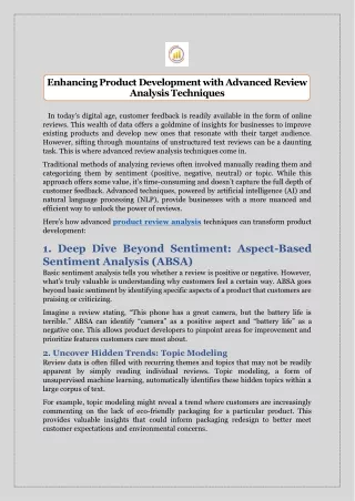 Enhancing Product Development with Advanced Review Analysis Techniques