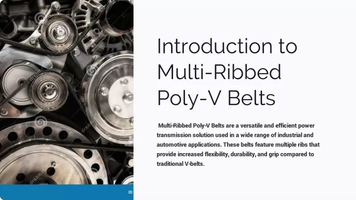 introduction to multi ribbed poly v belts