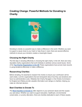 creating change powerful methods for donating