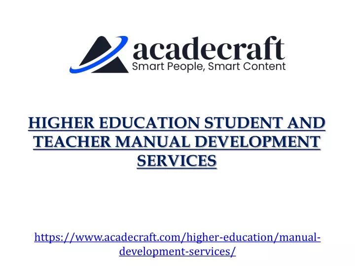 higher education student and teacher manual