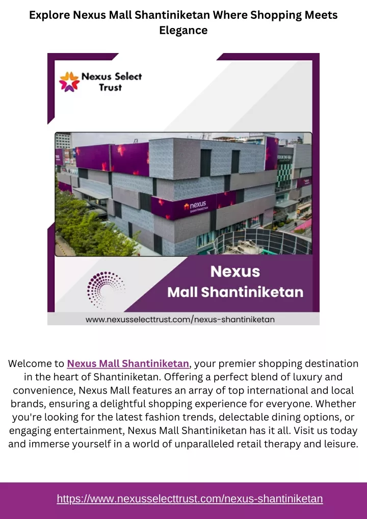 explore nexus mall shantiniketan where shopping