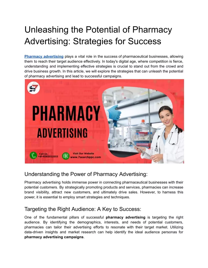 unleashing the potential of pharmacy advertising