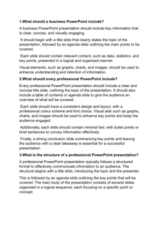 1 what should a business powerpoint include