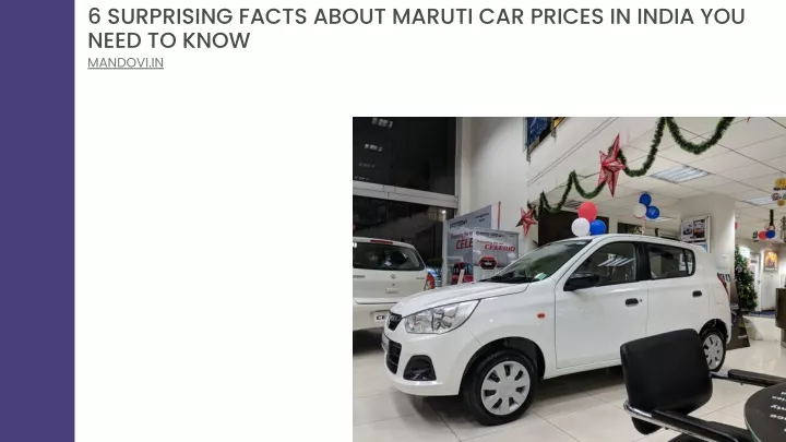 6 surprising facts about maruti car prices