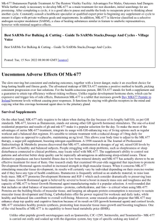 Ibutamoren Mk-677 Examines Cycle, Benefits, Negative Effects, Dosage And Outcome
