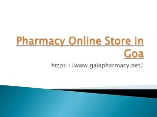 Pharmacy Online Store in Goa