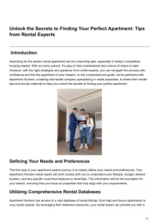 Unlock the Secrets to Finding Your Perfect Apartment Tips from Rental Experts