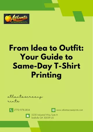 From Idea to Outfit: Your Guide to Same-Day T-Shirt Printing